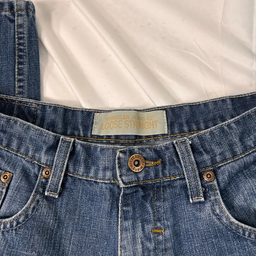 Wrangler Men's Loose‎ Straight Fit Blue Jeans Size 32x30